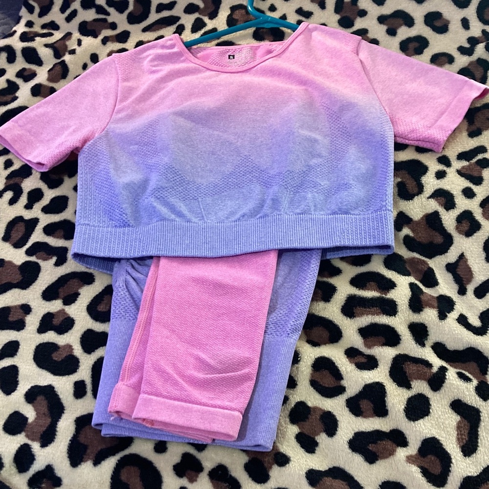 Pink and Purple Ombre Two-Piece Set